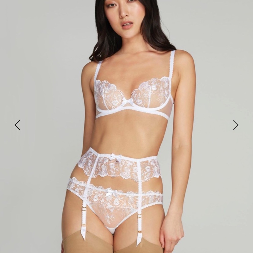 NWT Agent Provocateur Jayce Suspender in White Size 2